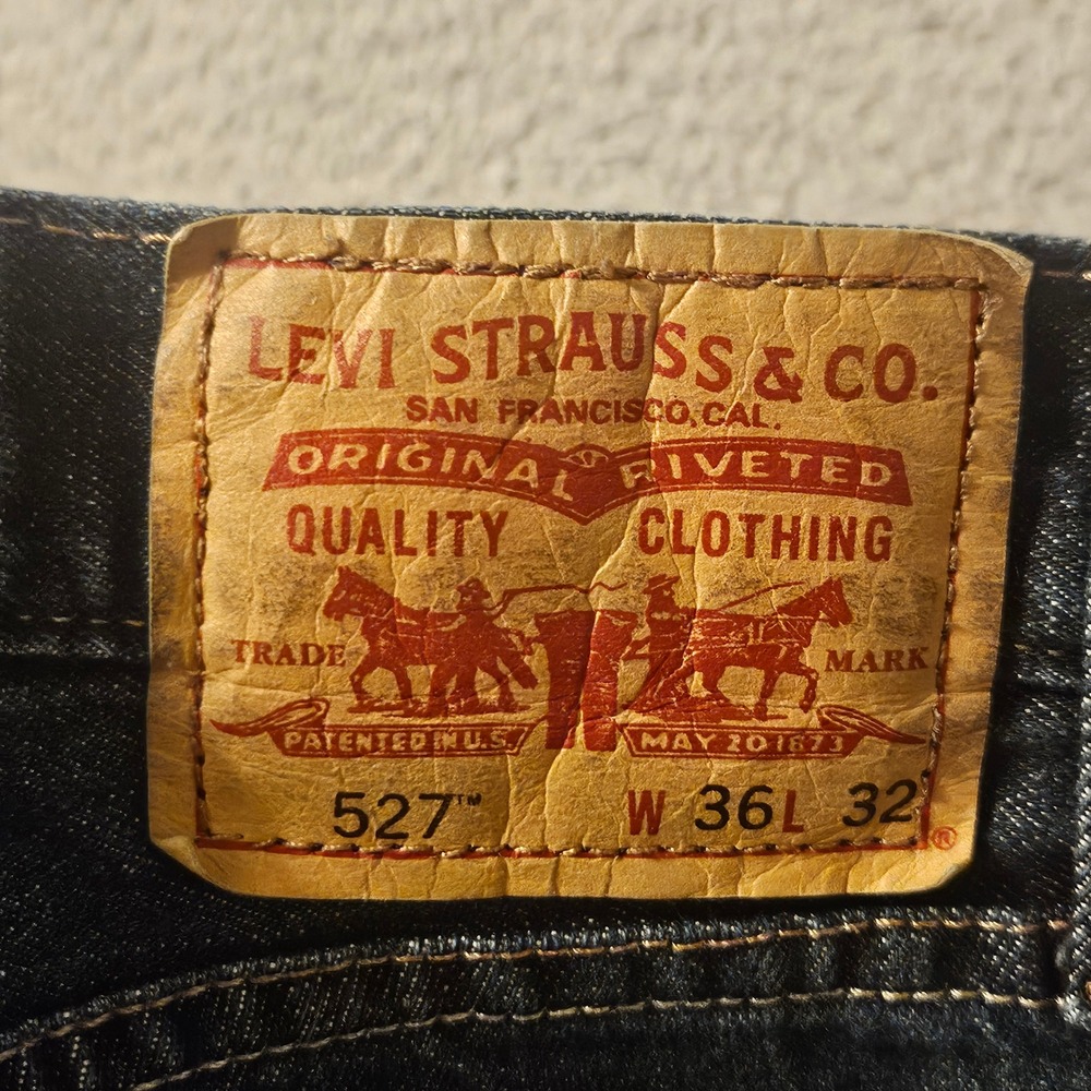Levi's 527 Boot Cut Dark Wash Western Ranch Cowboy Jeans Mens 36x32 - Picture 5 of 8